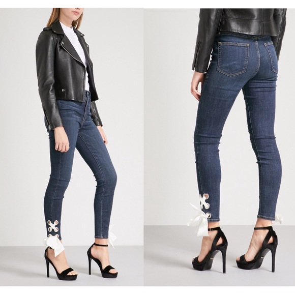 Good American Denim - NEW Good American Good Waist Ankle Lace Up Jeans